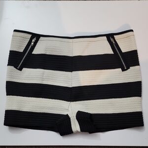 Striped Black and White Women Shorts